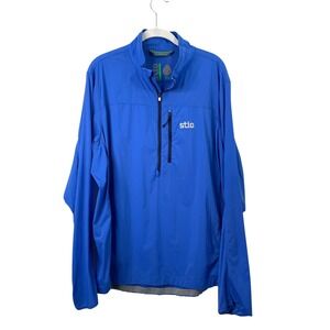STIO Second Light Pullover‎ Size L Ultra Lightweight Nylon Packable Jacket blue
